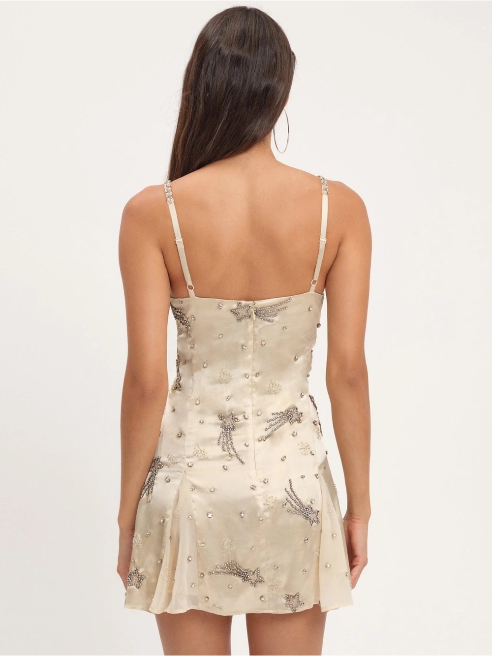 $398 NWT For Love and Lemons Shooting Stars Beaded Mini Dress - Picture 4 of 4